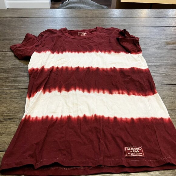 Abercrombie & Fitch Men's Crewneck Maroon Tie Dye T-shirt, Size S - Picture 1 of 3